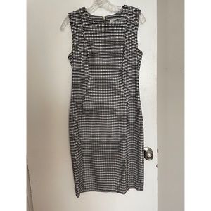 Black and white pattern Calvin Klein sheath dress